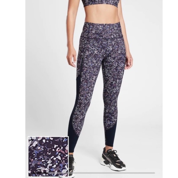 Athleta Rainier Printed Mesh Tight Size XS - Picture 1 of 12